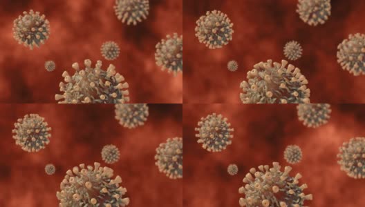 冠状病毒或新型冠状病毒2019-nCoV细胞和流行高清在线视频素材下载