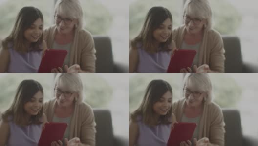 奶奶和孙子聊天高清在线视频素材下载