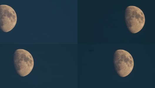月亮在蓝天上移动。高清在线视频素材下载