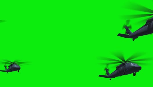 直升机在绿色上飞行高清在线视频素材下载