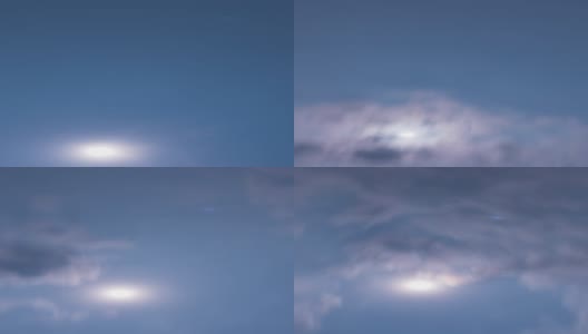 时间流逝移动的云天空和月亮。自然背景。高清在线视频素材下载