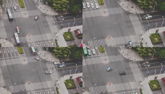 T/L ZI被射过城市街道十字路口高清在线视频素材下载