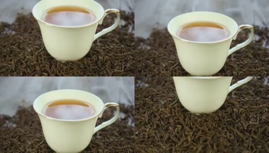 瓷杯里的热茶高清在线视频素材下载