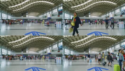 郑州新郑国际机场2号航站楼出发大厅高清在线视频素材下载
