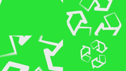 循环符号或标志的保护绿色图标旋转在绿色色度键背景。在动画开始时放大，在动画结束时缩小。高清在线视频素材下载