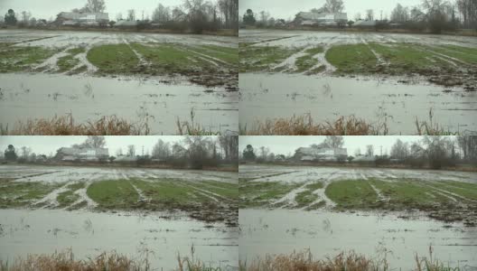 农田进水，大雨4K超高清高清在线视频素材下载