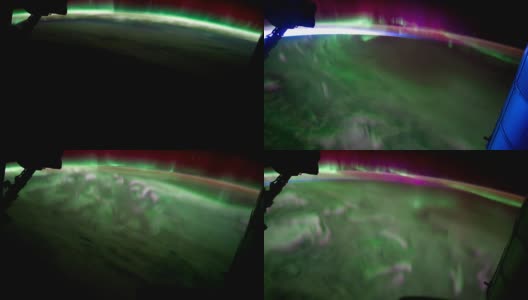 国际空间站ISS掠过南极光，延时高清高清在线视频素材下载