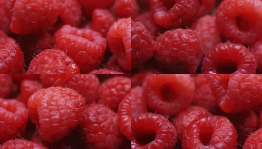 近距离全框架多莉拍摄的新鲜树莓高清在线视频素材下载