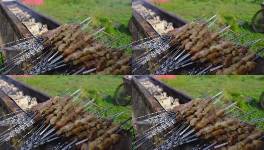 羊肉烤腌羊肉串高清在线视频素材下载