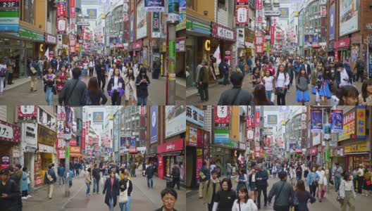 日本东京涩谷，人们走在街上的慢动作视频高清在线视频素材下载