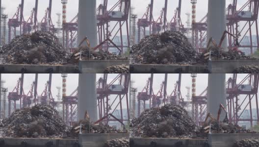 运输港口的电子废物转移和其他工作高清在线视频素材下载