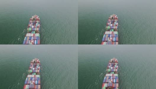 4K分辨率鸟瞰图集装箱码头及货轮物流运输，泰国工业业务航运，国际水运高清在线视频素材下载