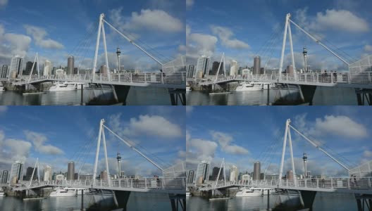 奥克兰高架桥港口盆地的温纳德十字路口高清在线视频素材下载