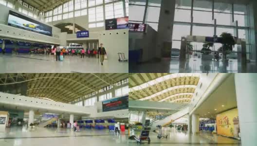 郑州新郑国际机场2号航站楼出发大厅高清在线视频素材下载