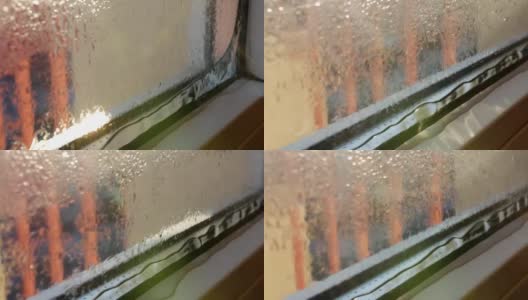 露湿的玻璃滑块高清在线视频素材下载
