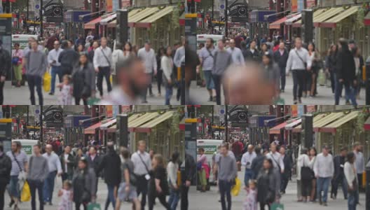 克兰伯恩街到莱斯特广场的慢镜头高清在线视频素材下载