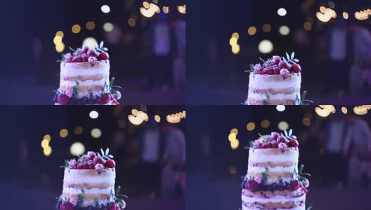带草莓的大结婚蛋糕高清在线视频素材下载