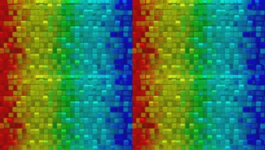 彩色渐变立方体3D渲染可循环的动画高清在线视频素材下载