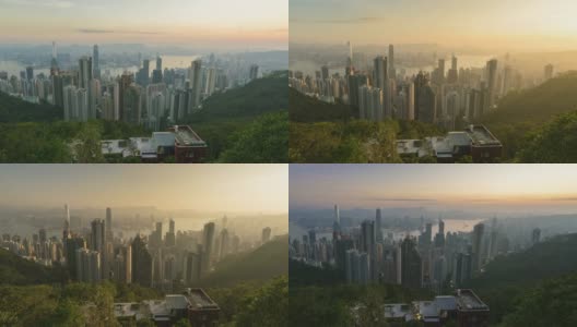 香港太平山顶白天黑夜的动作延时4k视频高清在线视频素材下载