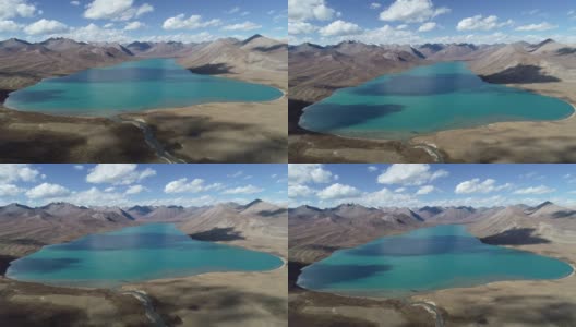 航拍中国美丽的高海拔湖泊景观高清在线视频素材下载