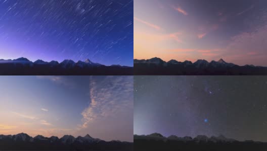 雪山上的天空布满了星星高清在线视频素材下载