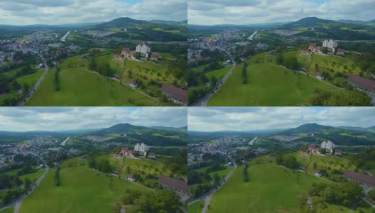 鸟瞰图Möriken-Wildegg在瑞士高清在线视频素材下载