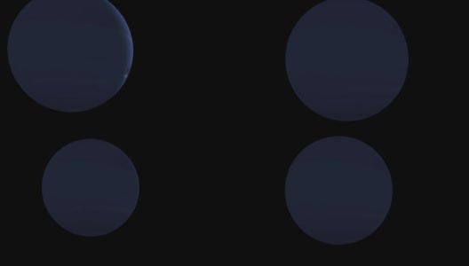 海王星在黑色背景上旋转。海王星，海王星行星-气体行星海王星在空间背景3D渲染动画，海王星的轨道动画高清在线视频素材下载