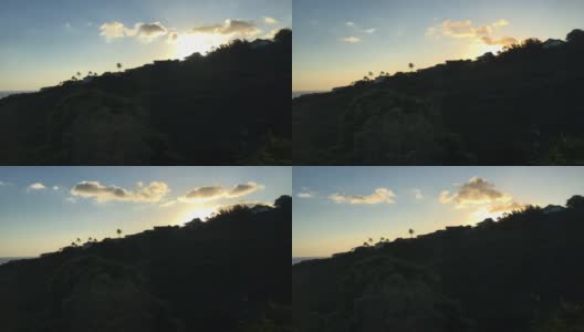 瓦胡岛的晚山延时拍摄高清在线视频素材下载