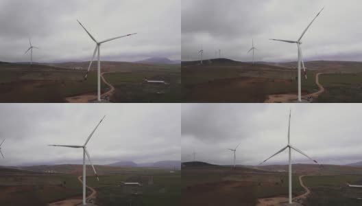 风力发电厂与风力涡轮机发电绿色能源高清在线视频素材下载