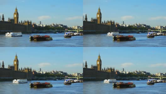 伦敦泰晤士河和国会大厦电影高清在线视频素材下载