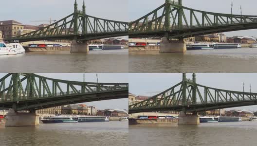 从Tourboat上看布达佩斯自由桥高清在线视频素材下载