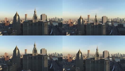 曼哈顿市中心的高架全景，纽约市高清在线视频素材下载
