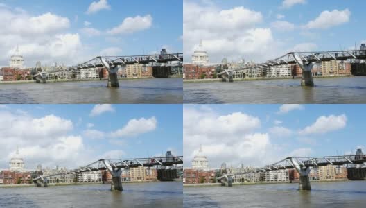 伦敦千禧桥和圣保罗大教堂高清在线视频素材下载