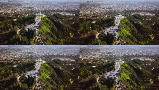 加州洛杉矶附近好莱坞山的格里菲斯公园天文台高清在线视频素材下载