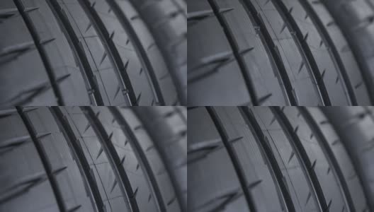 汽车轮胎的胎面花纹高清在线视频素材下载