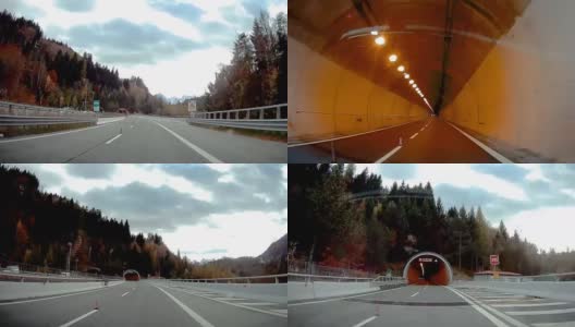 从行车记录仪上看到的意大利隧道高清在线视频素材下载