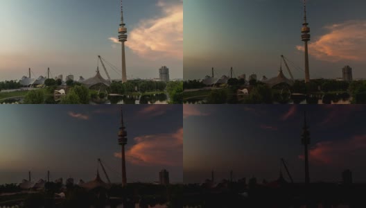 慕尼黑Olympiapark黎明高清在线视频素材下载
