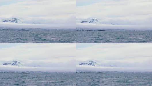 北极巨大冰川的缓慢移动高清在线视频素材下载