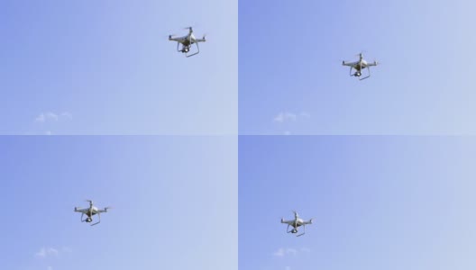无人机在阳光明媚的日子飞行高清在线视频素材下载