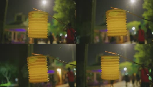 慢镜头60帧(fps)拍摄东马来西亚米里当地人庆祝中国中秋节的情景高清在线视频素材下载
