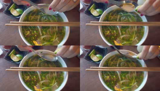 越南人soup pho bo高清在线视频素材下载