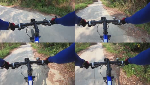越野自行车在户外小径路上骑自行车高清在线视频素材下载