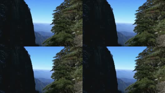 黄山，蓝天为背景高清在线视频素材下载