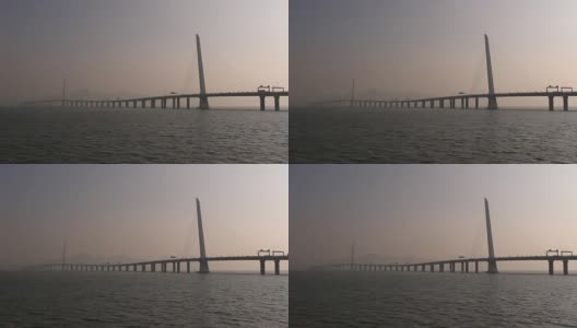 车辆通过深圳湾大桥，在深圳，广东省，中华人民共和国高清在线视频素材下载