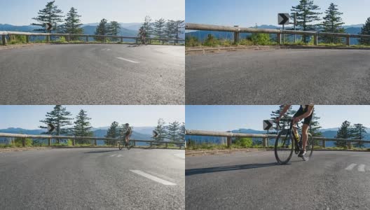 在山口骑公路自行车高清在线视频素材下载