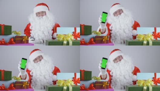 圣诞老人以50帧/秒的速度显示手机屏幕高清在线视频素材下载