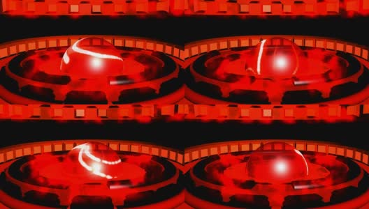 运动圆形背景红黑透明球体抽象形状和烟雾高清在线视频素材下载