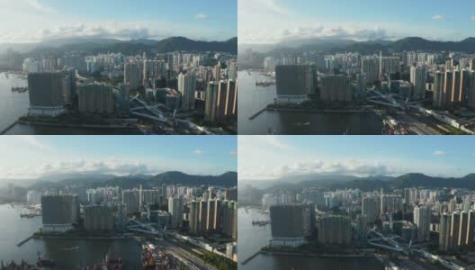 鸟瞰香港拥挤的九龙城高清在线视频素材下载
