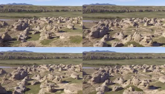 沙岩胡毒岩形成在侵蚀的荒地高清在线视频素材下载
