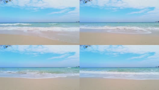 海滩，大海，沙滩，热带气候，天空高清在线视频素材下载